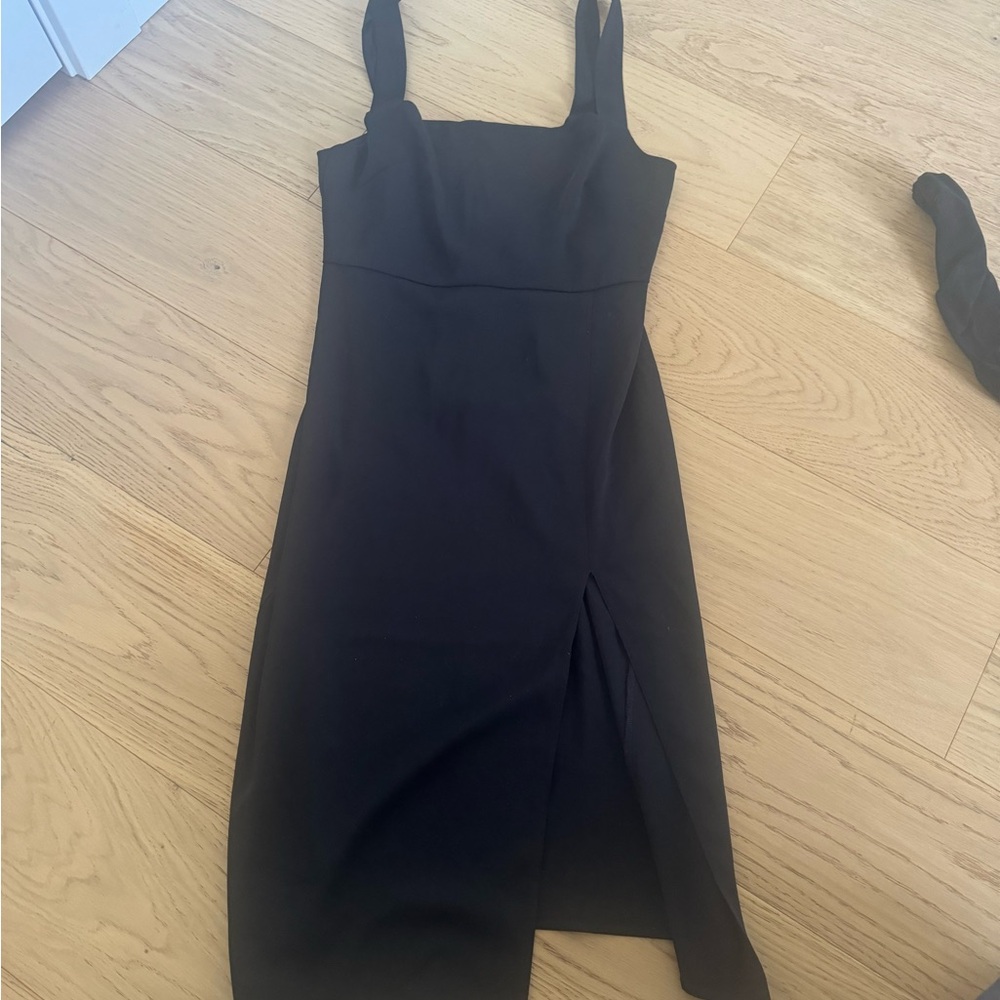 Babaton 90s slit matte satin midi dress